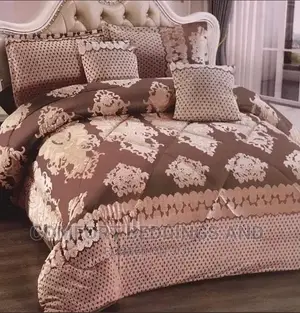 Velvet Bedcover 6 Peices Brown
