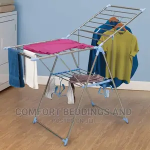 Metallic Cloth Drying Rack Blue