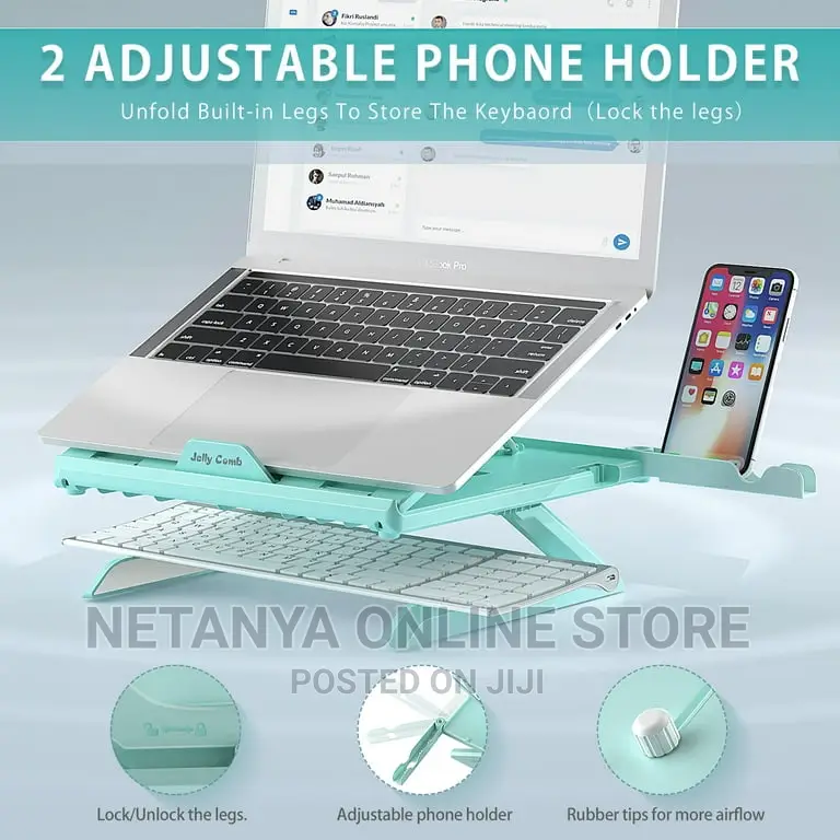 Foldable Laptop Stand With Phone Holder