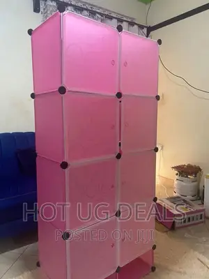 2 Column Plastic Closet - Pink Transparent