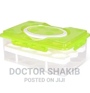 1pc Plastic 24 Grid Egg Storage Container With Handle