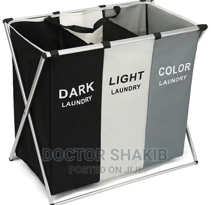 Laundry Hamper 3 Section Cloth Basket