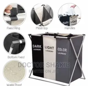 Laundry Hamper 3 Section Cloth Basket