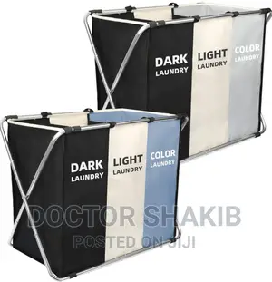 Laundry Hamper 3 Section Cloth Basket