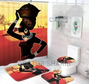 African Woman Printed Waterproof Bathroom Shower Curtain