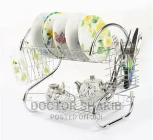 2-Tier Kitchen Countertop Dish Rack and Drainer