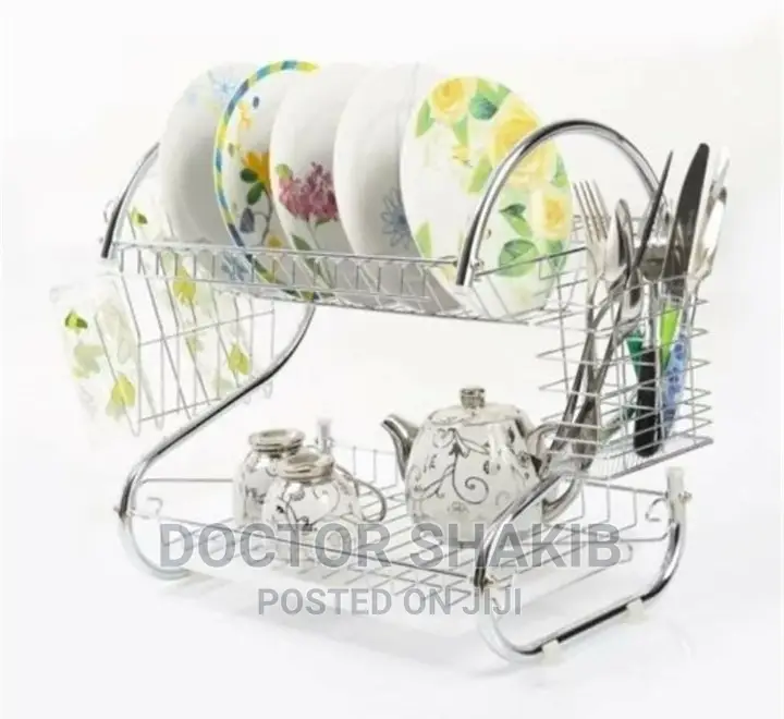 2-Tier Kitchen Countertop Dish Rack and Drainer