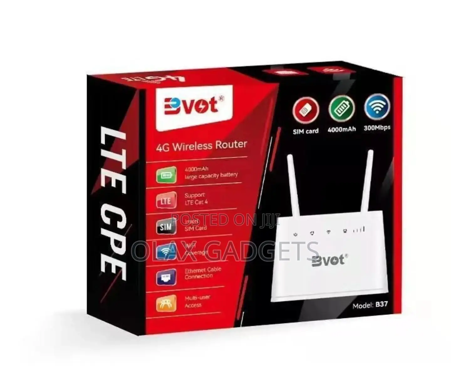 Bvot B37 4G LTE Router 4000mah Simcard Rechargeable Router