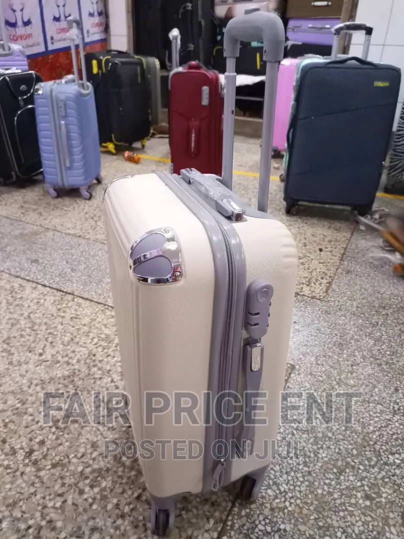 Classy Plastic Suitcase. Small.( Cream)