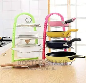 Adjustable 4 Layers Frying Pan Pot Dish Holder Rack