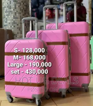 4-Wheeler Spinner Plastic Travel Suitcase Bag - Pink