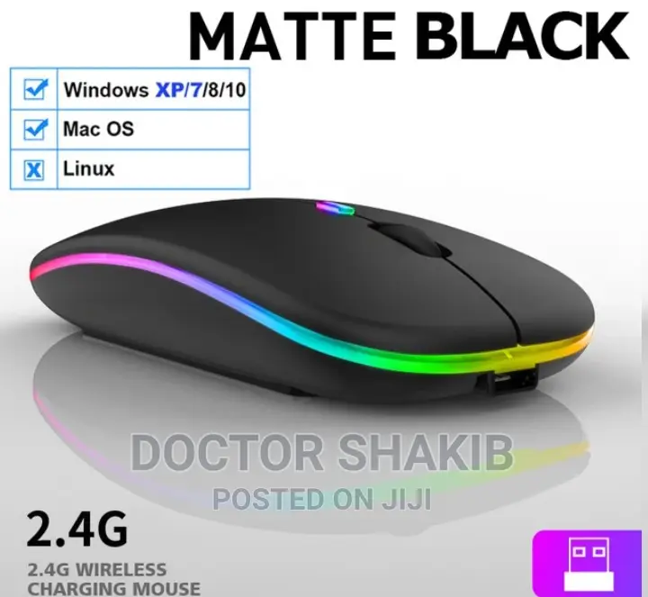 Rechargeable RGB Cordless USB Optical Mouse