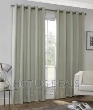3pc 2x2.5M Plain Curtains With White Net - Multicolor