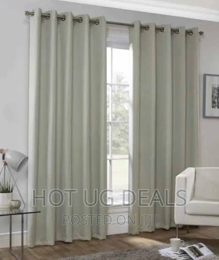 3pc 2x2.5M Plain Curtains With White Net - Multicolor