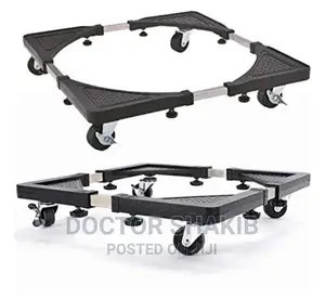 Black Adjustable Washing Machine Fridge Base