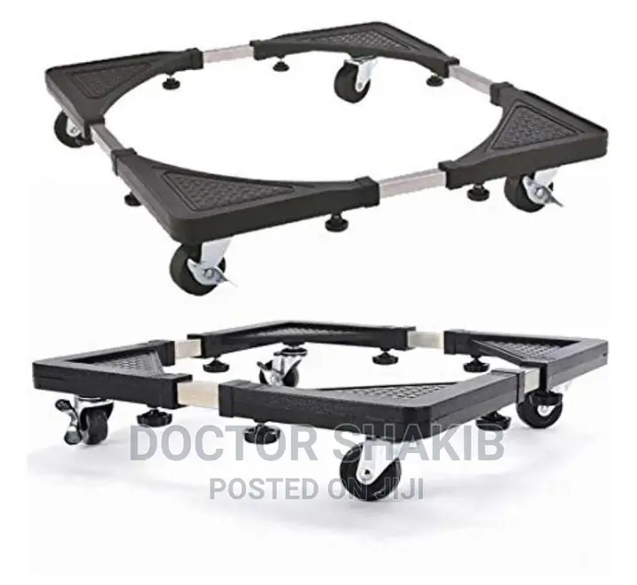 Black Adjustable Washing Machine Fridge Base