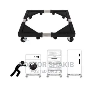 Black Adjustable Washing Machine Fridge Base
