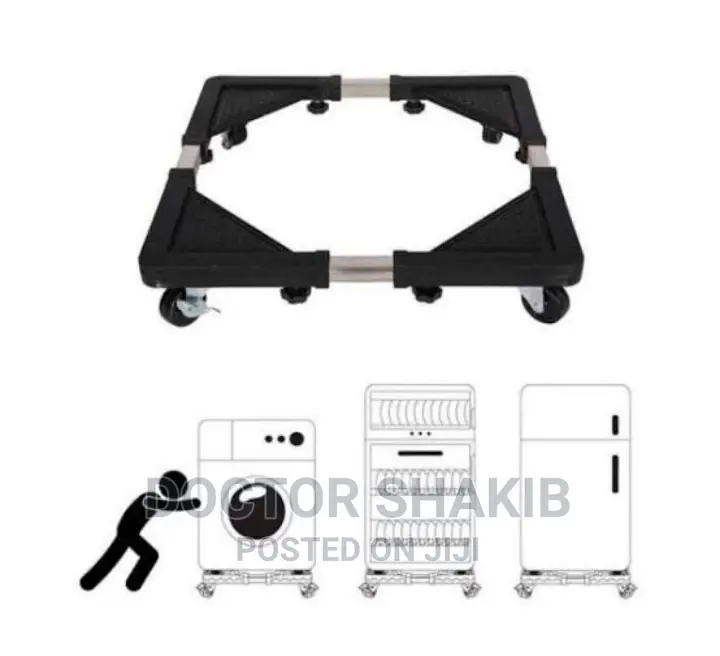 Black Adjustable Washing Machine Fridge Base