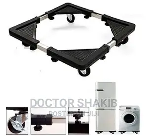 Black Adjustable Washing Machine Fridge Base