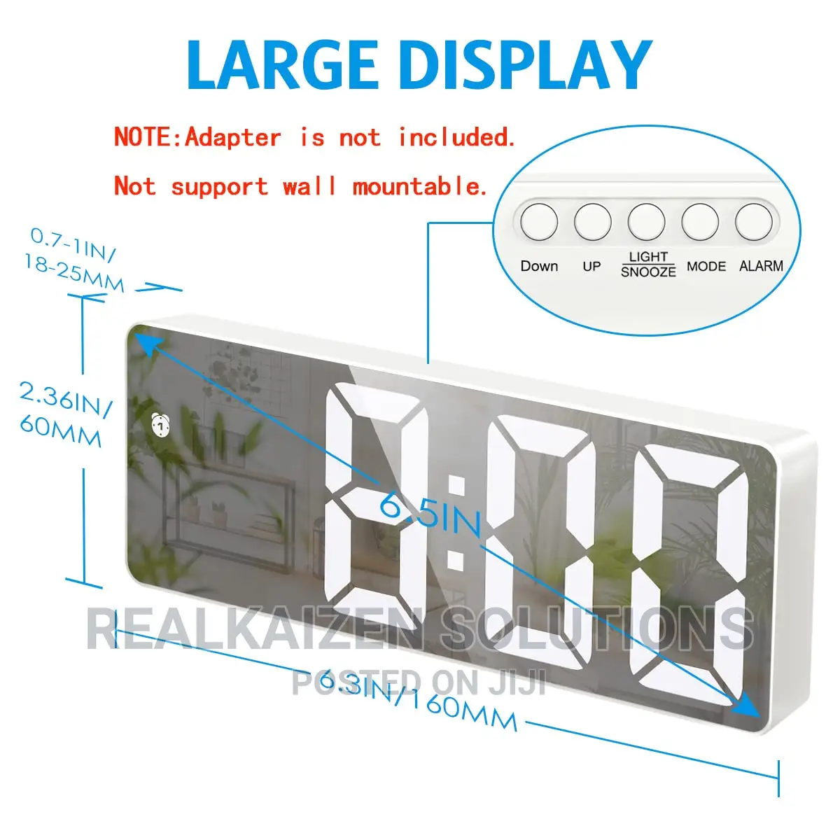 Digital LED Display Mirror Alarm Clock