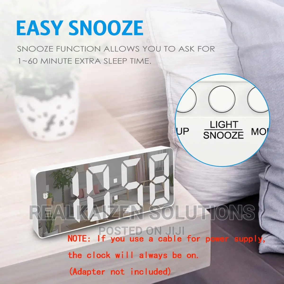 Digital LED Display Mirror Alarm Clock