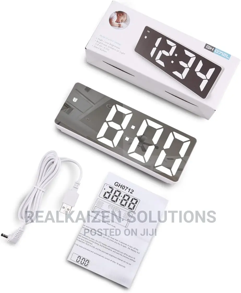 Digital LED Display Mirror Alarm Clock