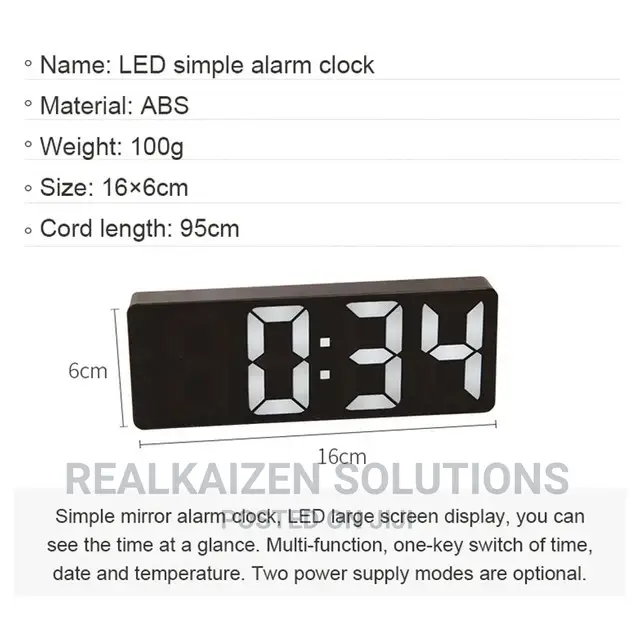 Digital LED Display Mirror Alarm Clock