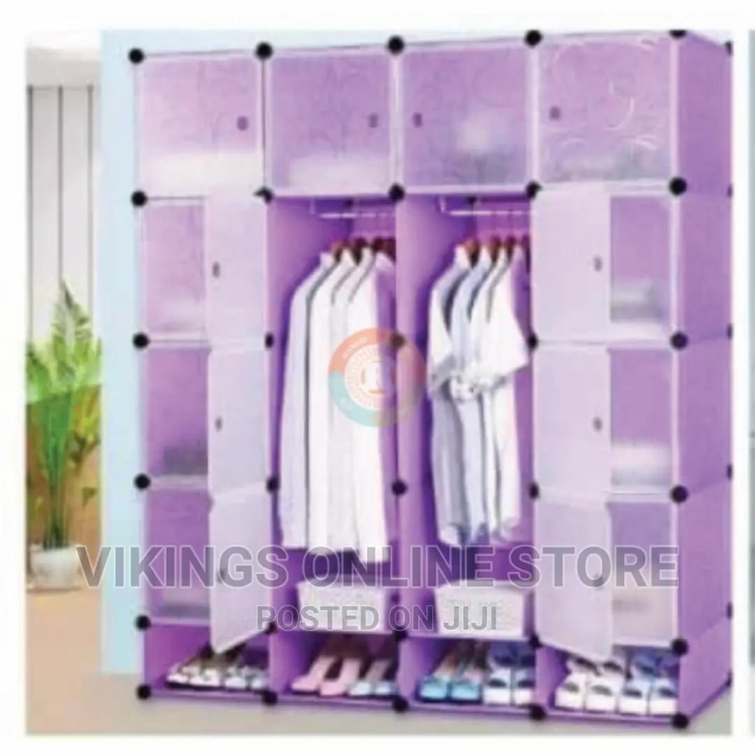 Elegant 4 Column Plastic Wardrobe