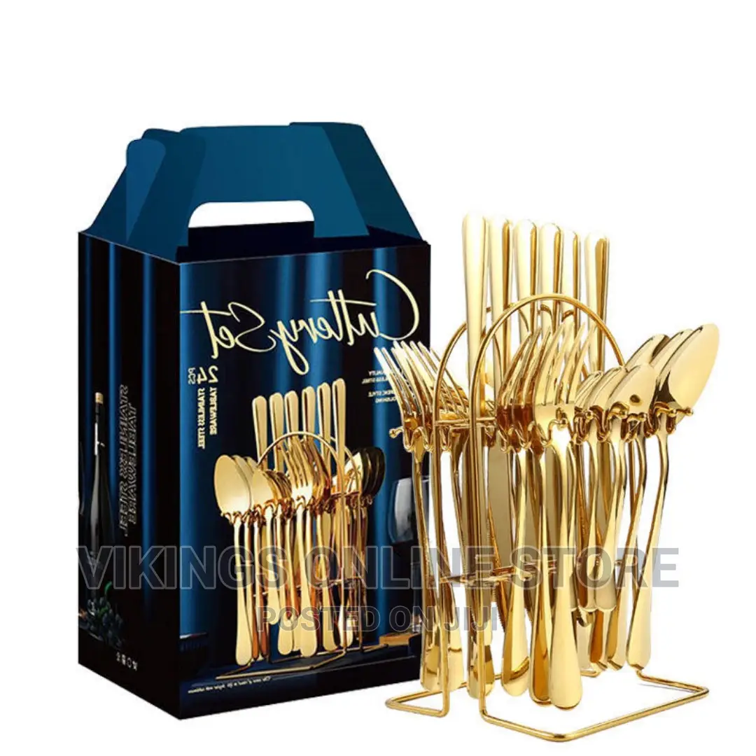 24pc Gold Cutlery Set