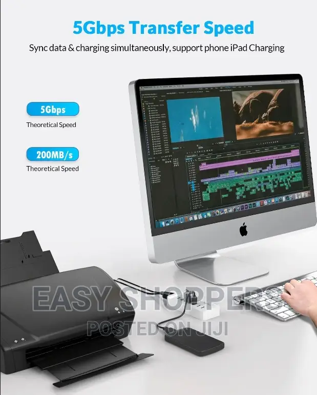 7 in 1 Multi-Port USB HUB With Individual Switch