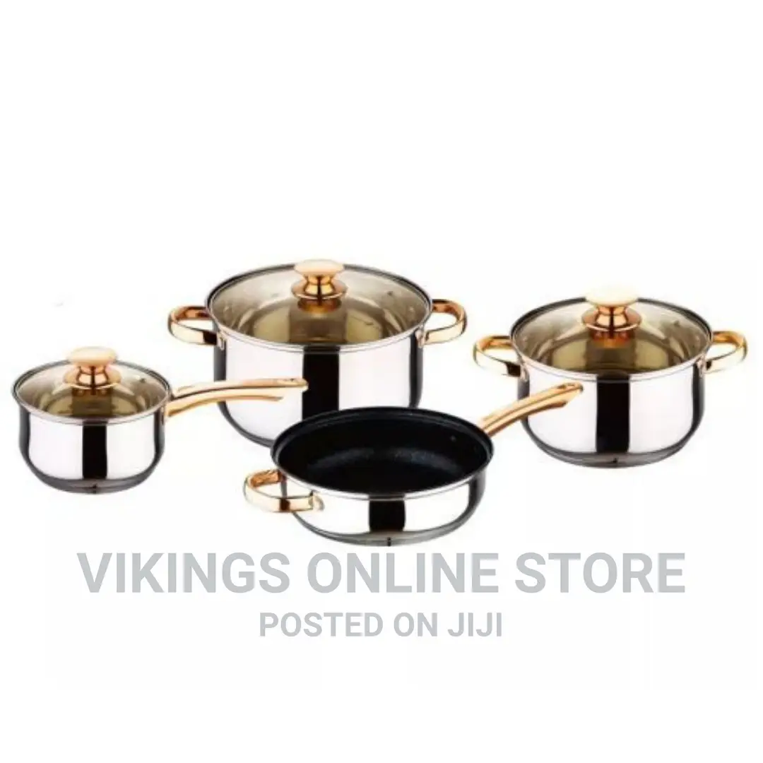 7 PCS Stainless Steel Induction Casserole Saucepans