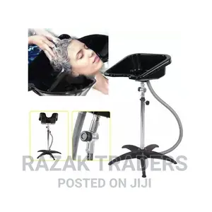Portable Adjustable Salon Sink for Washing Hair-Black