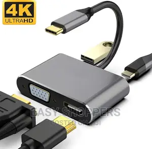 4-in-1 Type C Hub Converter With Hdmi/1080p Vga/Usb 3.0
