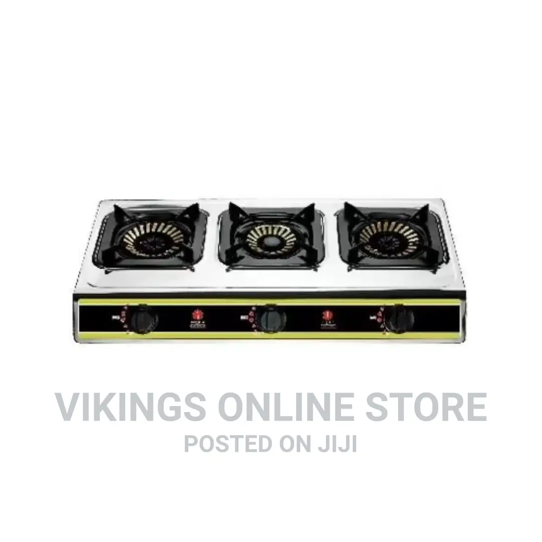 Iqra Gas Stove ,Three Burner Ss Body Auto Ignition Silver