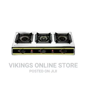 Iqra Gas Stove ,Three Burner Ss Body Auto Ignition Silver