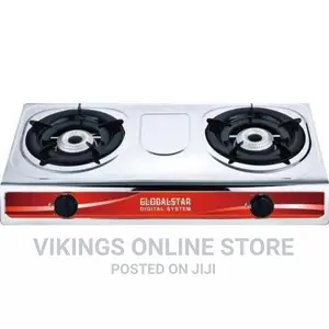 Globalstar Double Burner Gas Stove Stainless Steel – White