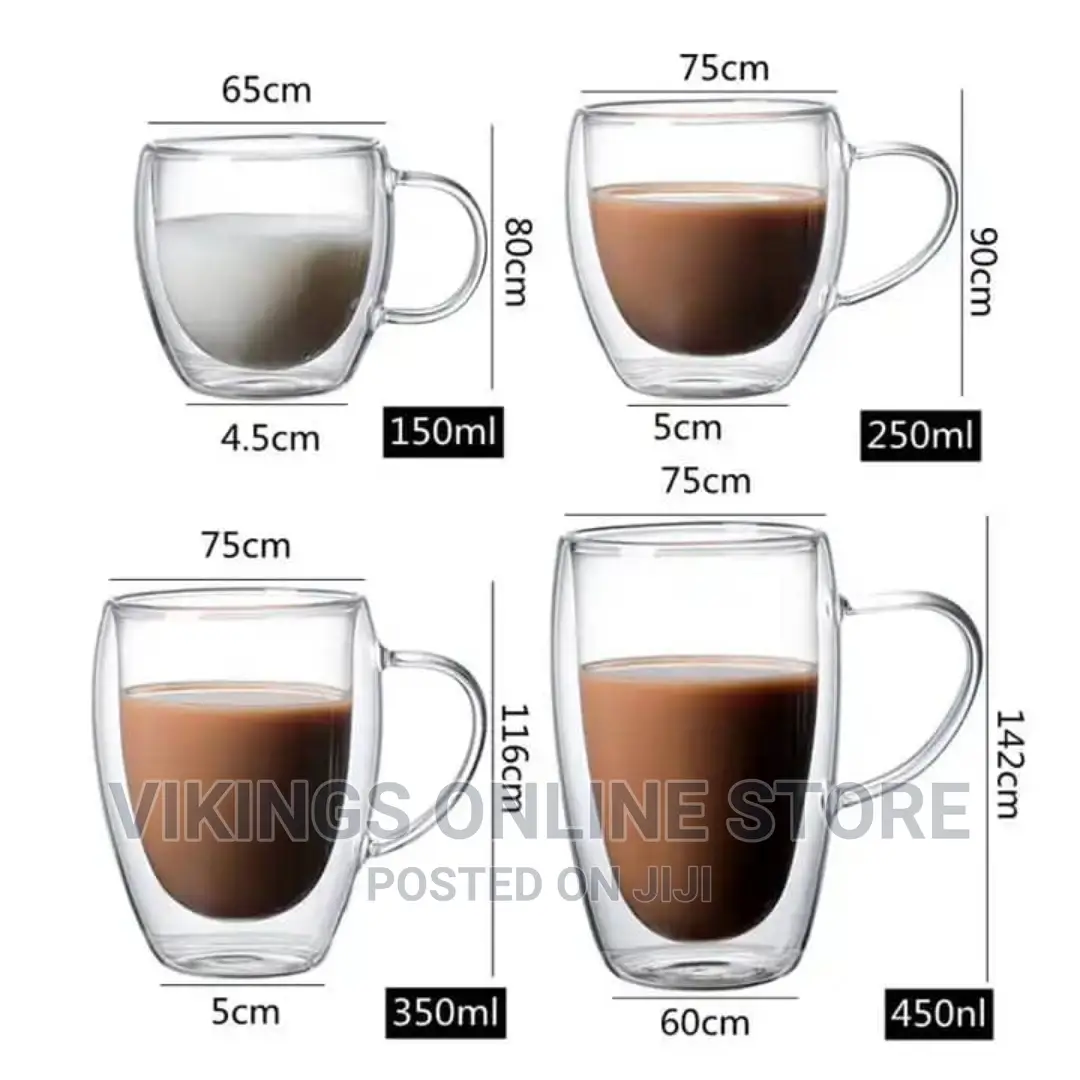 Double Wall Glass Cup 6 Pieces