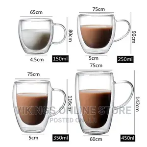 Double Wall Glass Cup 6 Pieces