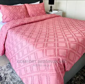 Six Peices Kingsize Bedcover Pink