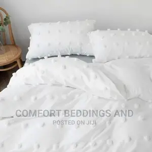 Six Peices Kingsize Bedcover White