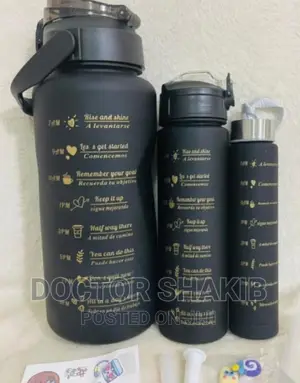 3pcs Portable Water Bottle Set (Black)