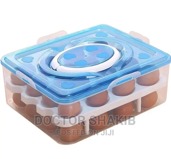 Hiptage Double Layer Egg Storage Box With Handle