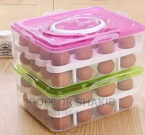 Hiptage Double Layer Egg Storage Box With Handle