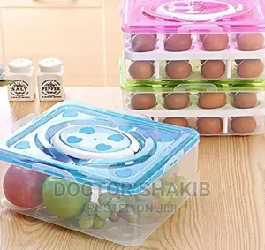 Hiptage Double Layer Egg Storage Box With Handle