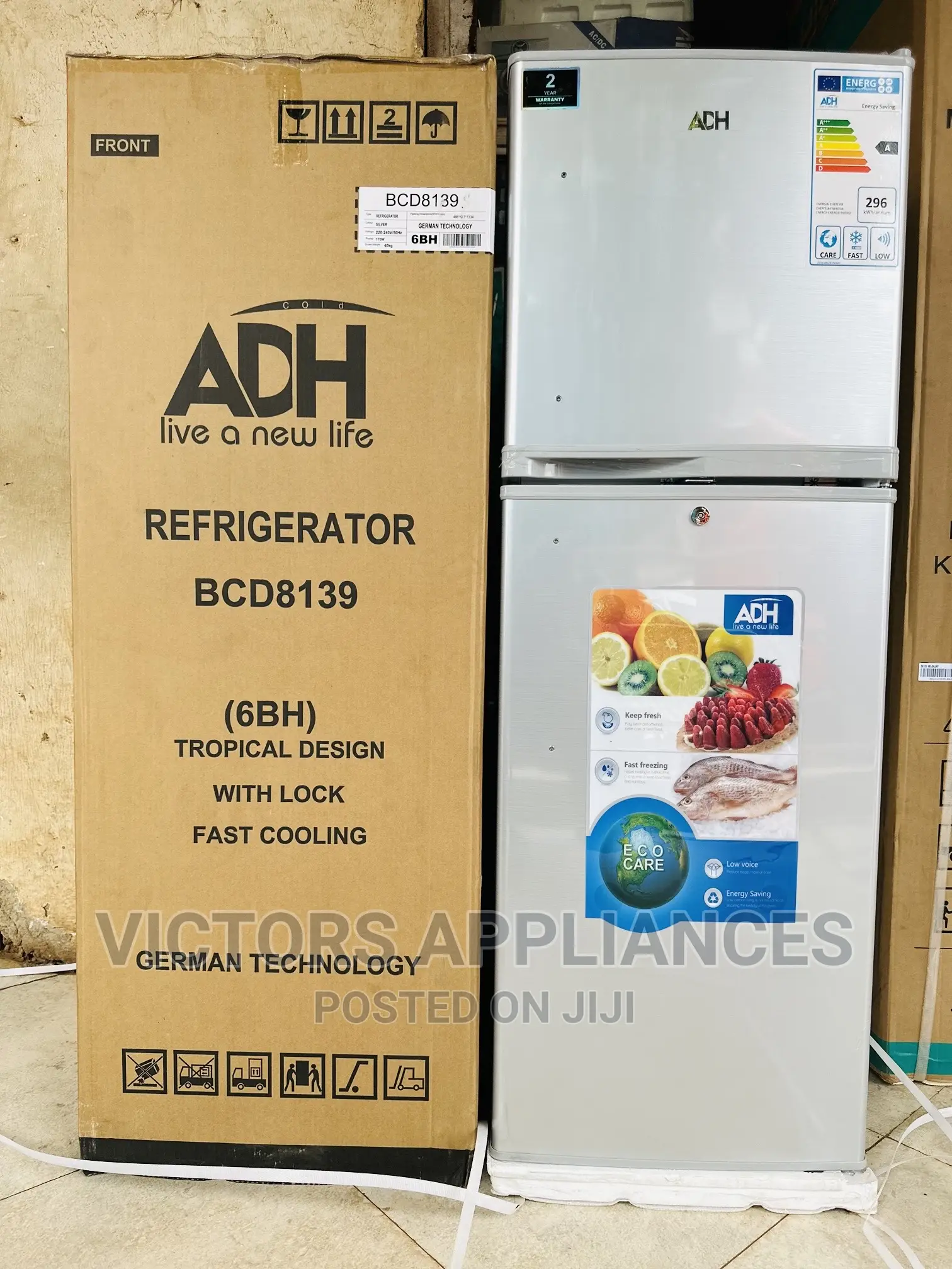 Adh Fridge 168L Double Door Germany Technology