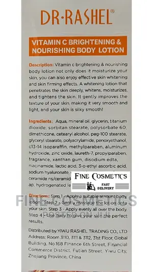 Dr Rashel Vitamin C Brightening and Nourishing Body Lotion.
