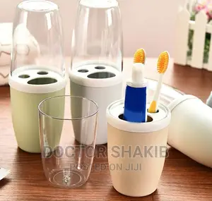 Couple Transparent Cover Toothbrush\ Paste Holder