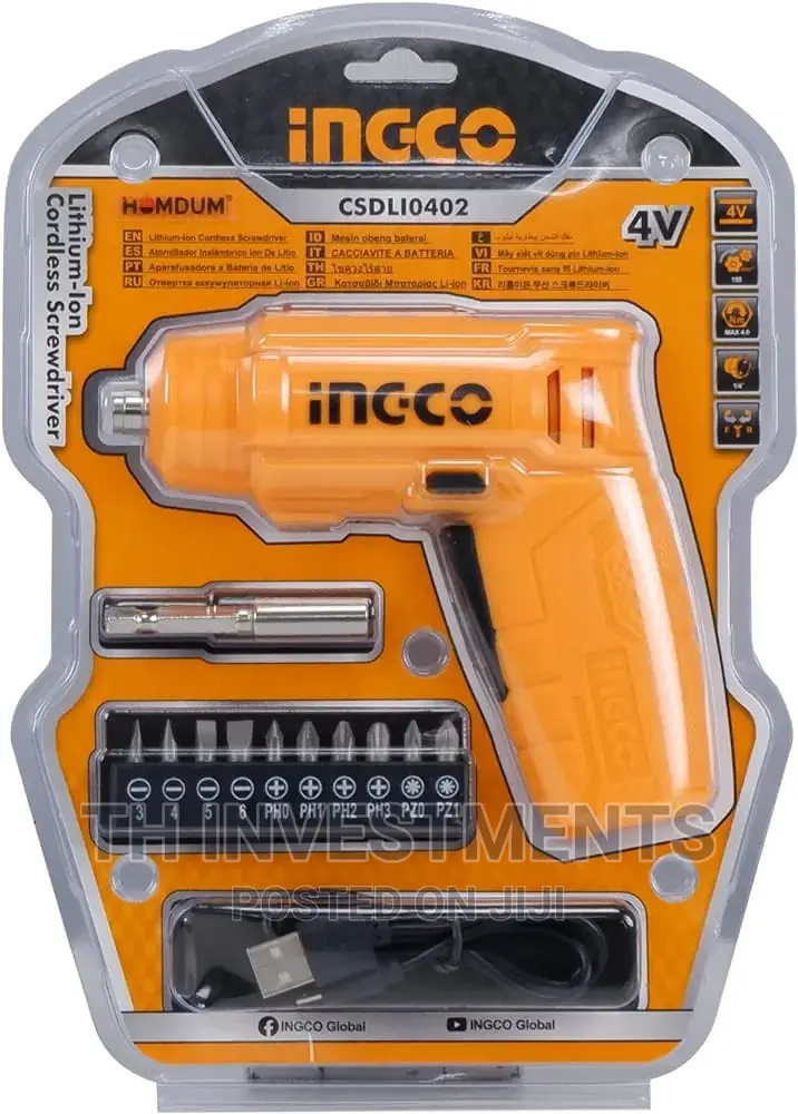 Ingco Lithium - Ion Cordless Screwdriver.