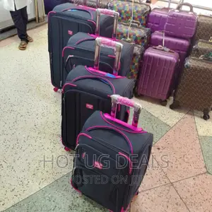 Fabric Cloth Travel Suitcases Fashion Bag - Black