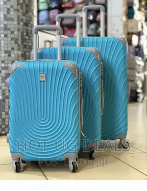 Set Of 3pcs Spinner Plastic Travel Suitcase Bag - Multicolor